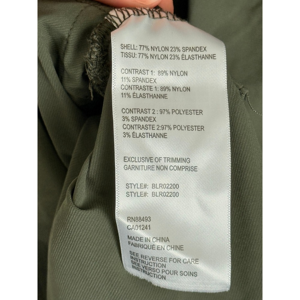 BLANC NOIR Olive Green Utility Romper Jumpsuit Shorts Zip Pockets Size S - Picture 5 of 5